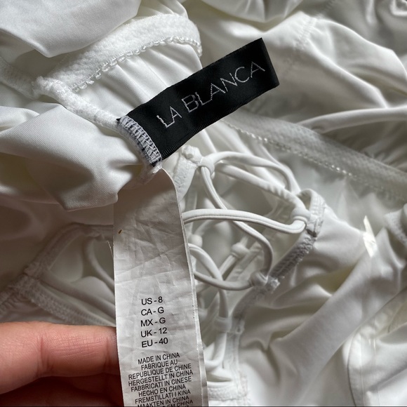 LA BLANCA Island Goddess Ruffled Tummy Control One Piece Swimsuit Size 8 - Picture 10 of 11